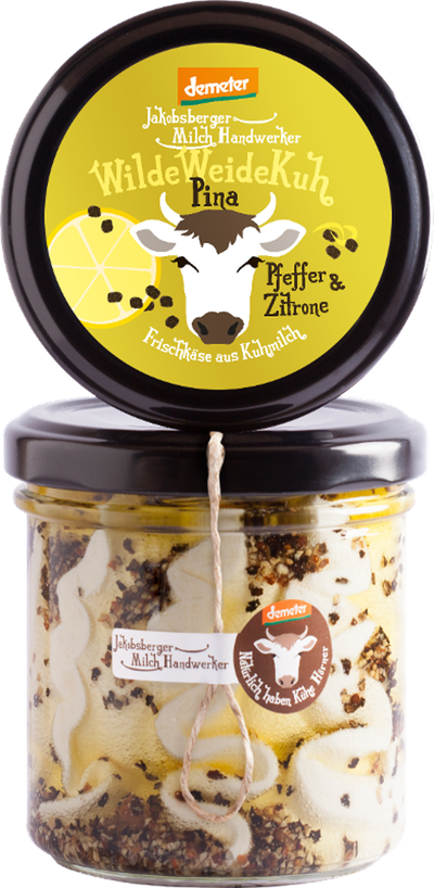 Produktfoto zu Jakobsberger MilchHandwerker - Pina Pfeffer & Zitrone -  Frischkäse - 140g
