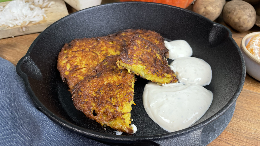 Rezeptbild für 126. Kürbis-Kartoffelrösti mit Porree