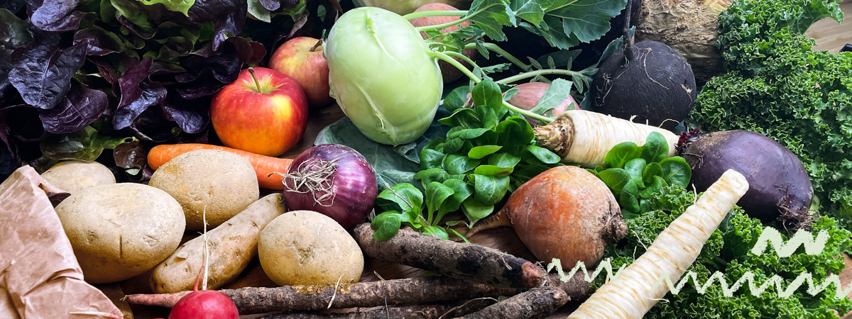 regionales und saisonales Biogemüse, große Vielfalt