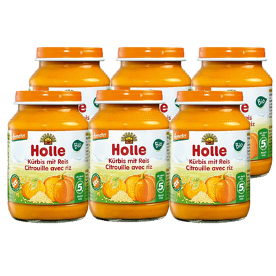 Produktfoto zu Holle - Kürbis mit Reis - 6 x 190g