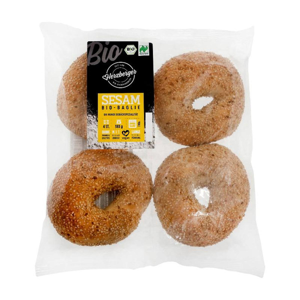 Produktfoto zu Herzberger - Baglie Sesam (Bagel) - 380g (4 Stück)