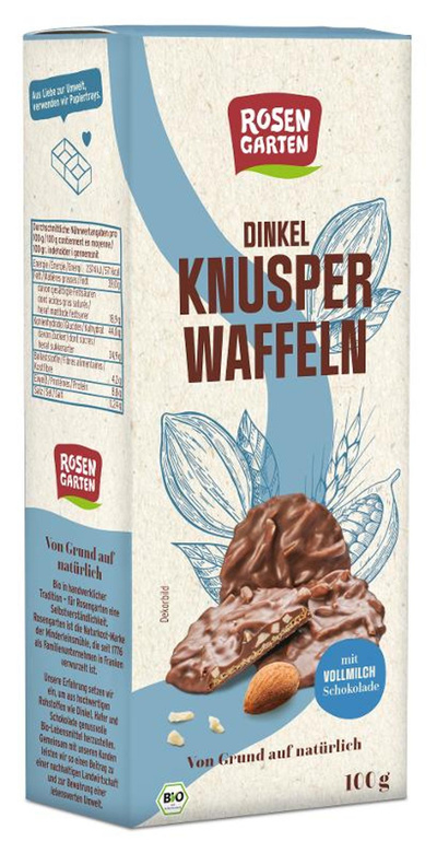 Produktfoto zu Rosengarten - Dinkel Knusper Waffeln - 100g