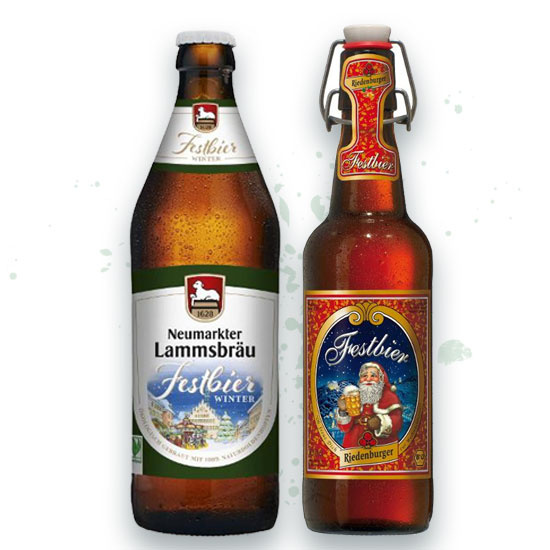 1 Flasche Lammsbräu Festbier  1 Flasche Riedenburger Festbier