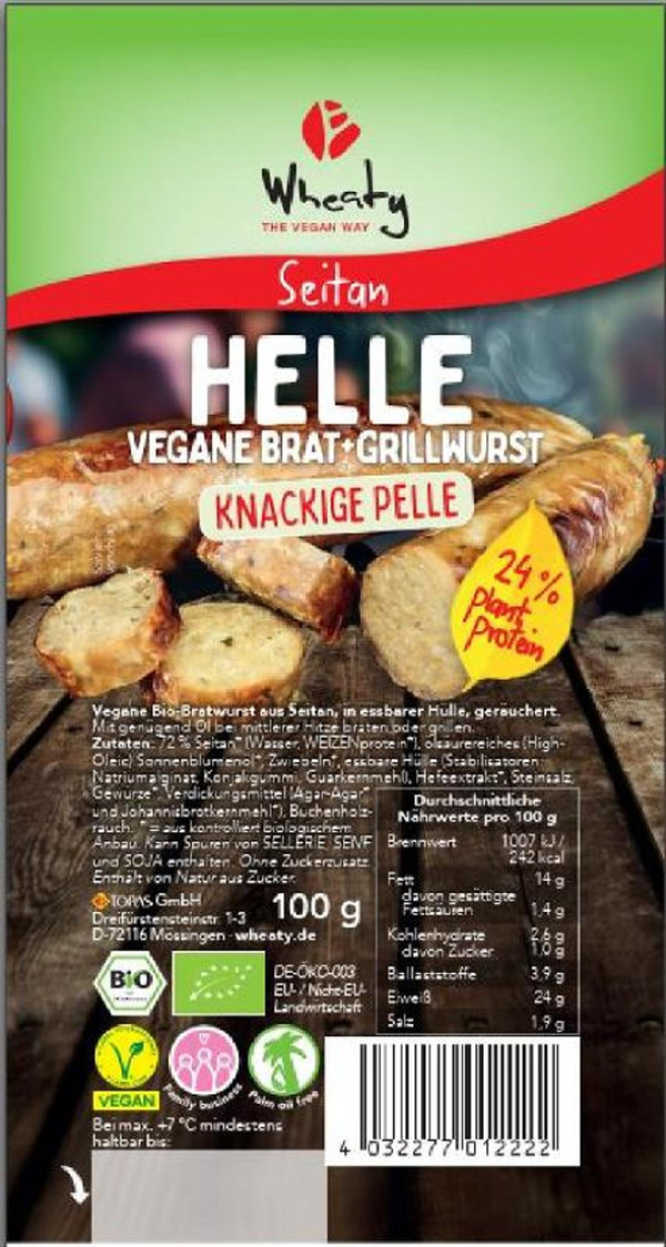 Produktfoto zu Wheaty - Helle Bratwurst - 100g