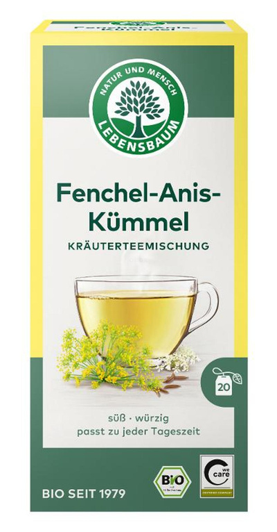Produktfoto zu Lebensbaum - Fenchel Anis Kümmel Tee - 50g (20 Beutel)