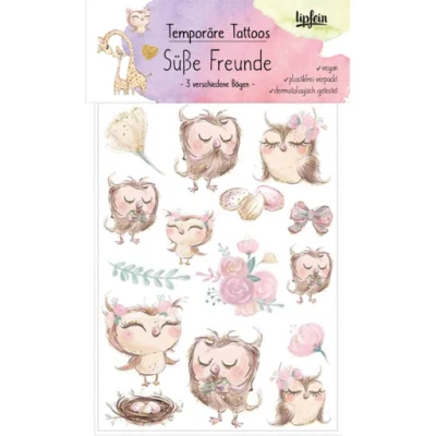 Produktfoto zu Lipfein Tattoo Kollektion Süße Freunde - 3 Motivbögen