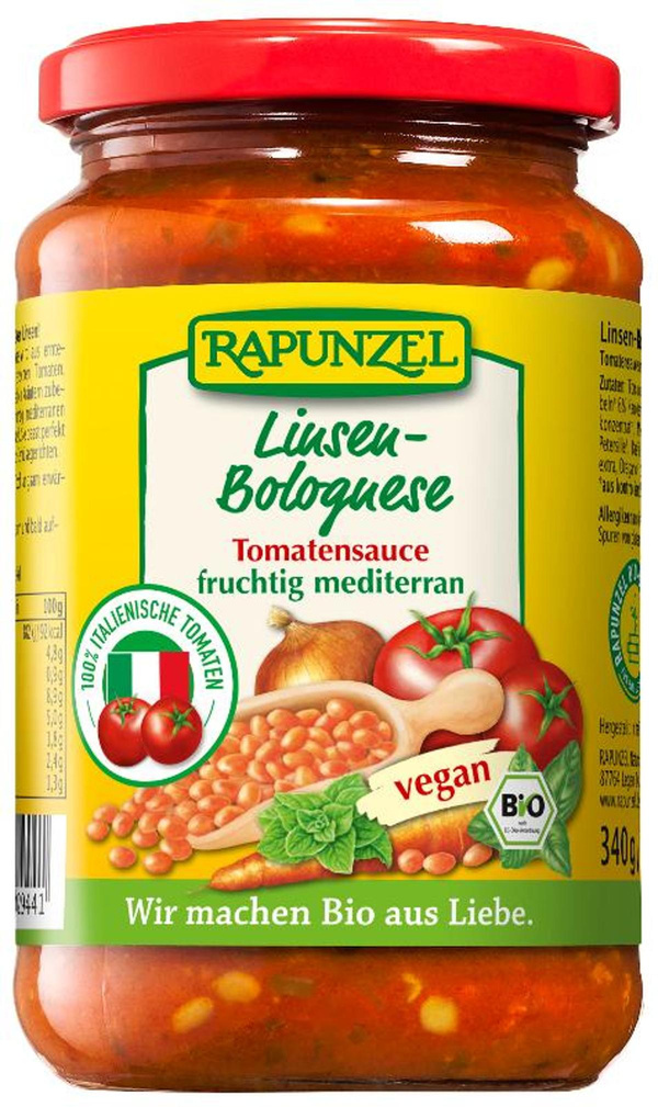 Produktfoto zu Rapunzel - Tomatensauce Linsen-Bolognese, vegan - 325ml