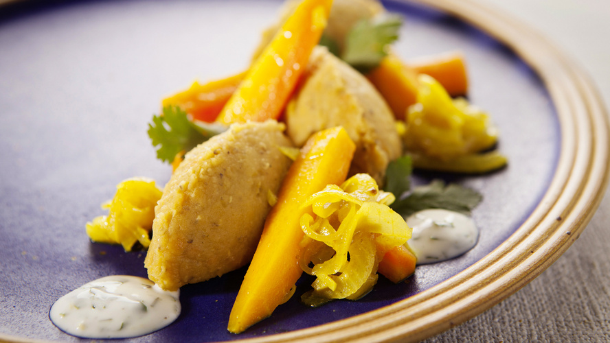 Rezeptbild für 257. Orientalisches Karottengemüse mit roten Linsen und Joghurt