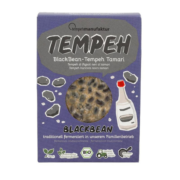 Produktfoto zu tempehmanufaktur - Black Bean Tempeh Tamari - 200g