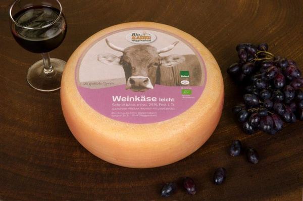 Produktfoto zu Schaukäserei Wiggensbach - Weinkäse leicht - aus Heumilch g.t.S - 25% Fett i. Tr.