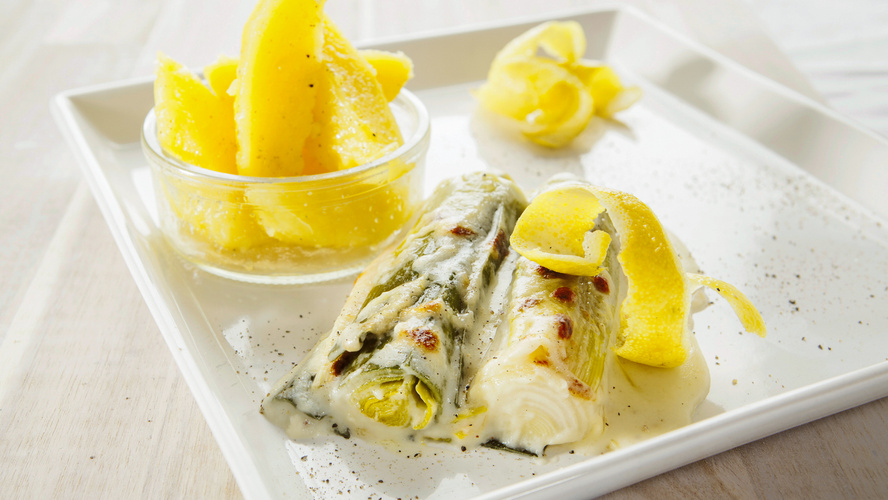 Rezeptbild für 258. Parmesanlauch aus dem Ofen mit Zitronen Olivenöl Kartoffeln