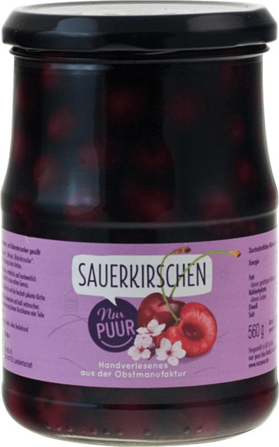 Produktfoto zu Nur Puur - Sauerkirschen entsteint - 560g