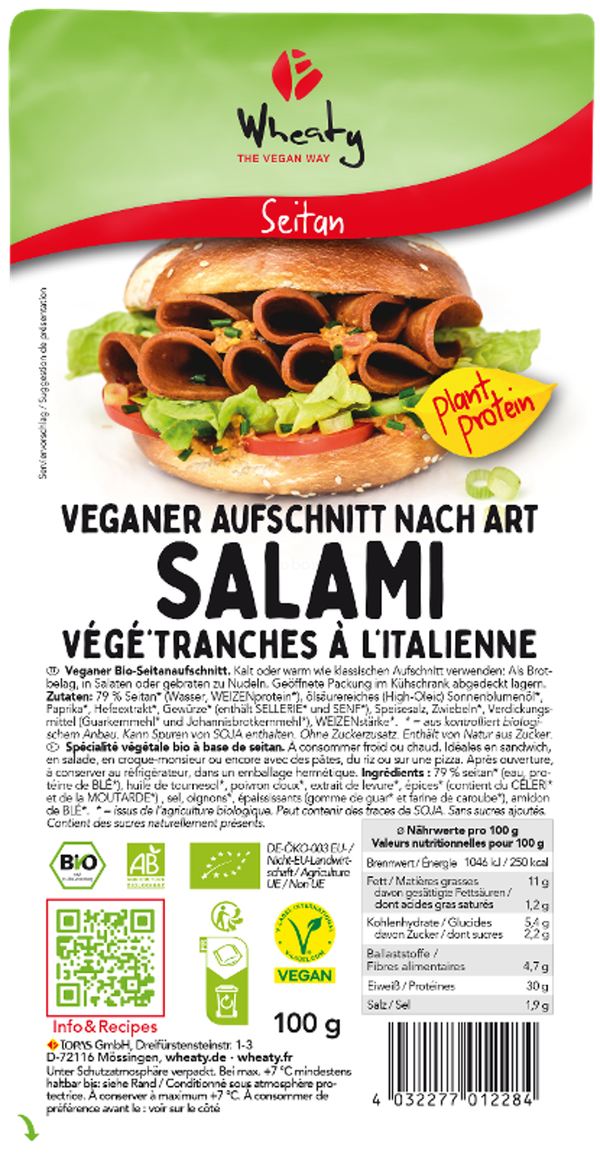 Produktfoto zu Wheaty - Vegane Salami - 100g
