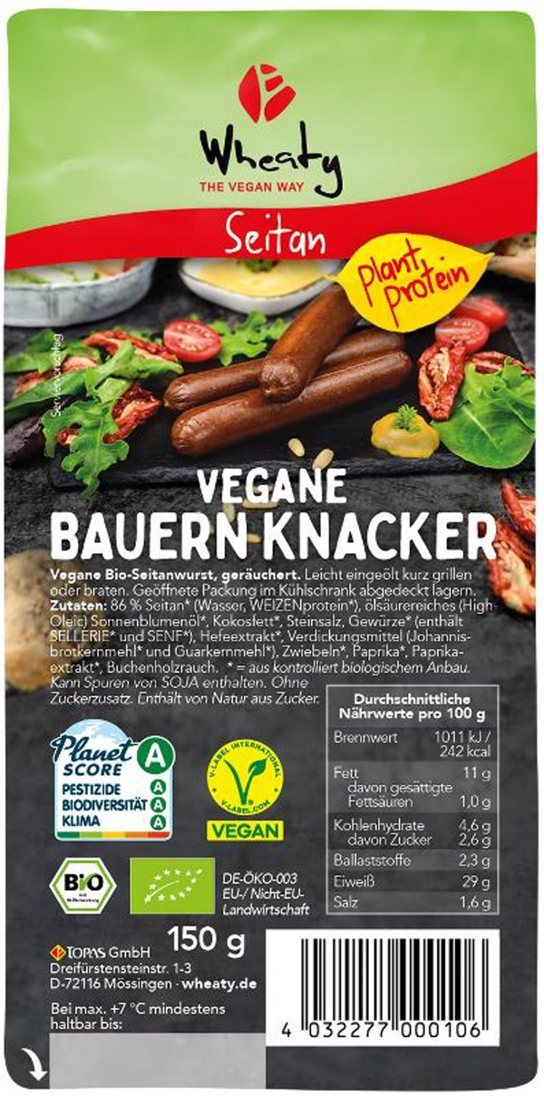 Produktfoto zu Wheaty Vegane Bauern-Knacker - 150g