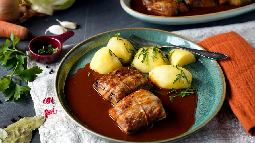 Rezeptbild für 204. Vegane Kohlrouladen