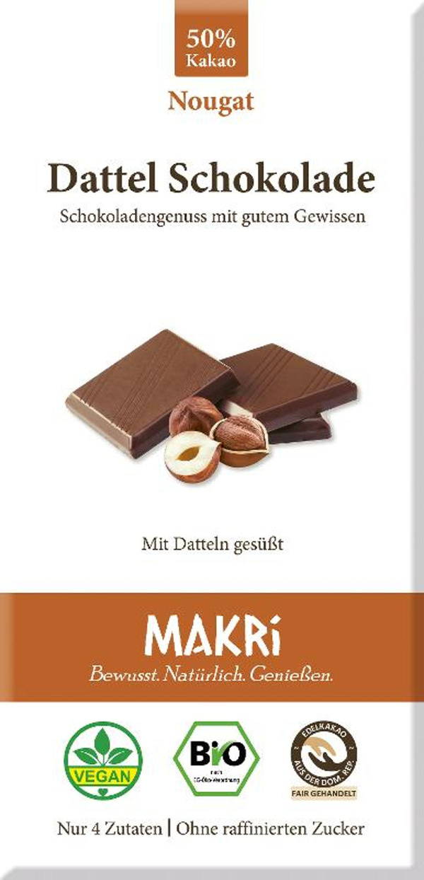 Produktfoto zu Makri - Dattel Schokolade Nougat - 85g