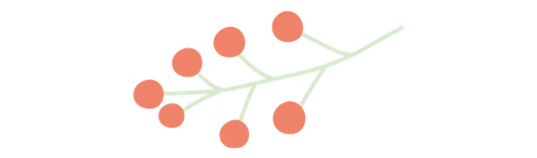 KI generiert: Ein stilisierter Zweig mit runden, roten Beeren.