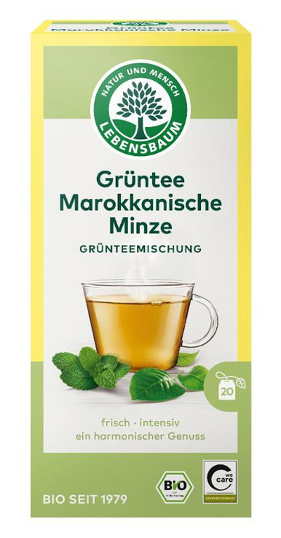 Produktfoto zu Lebensbaum - Grüntee Marokkanische Minze - 20 x 2g