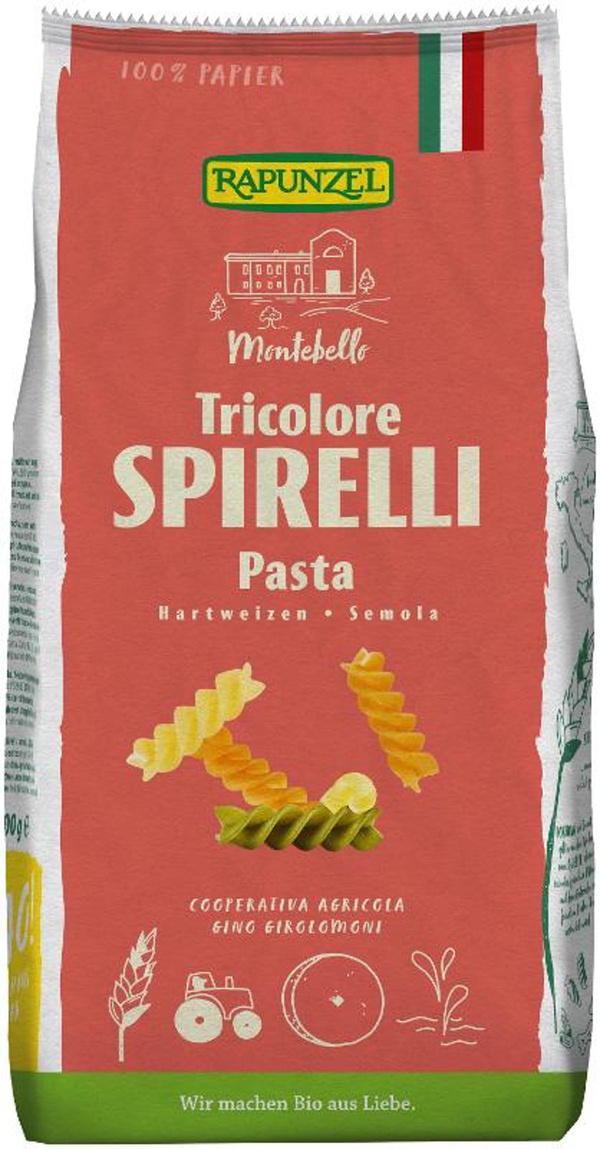 Produktfoto zu Rapunzel Spirelli Tricolore Semola - 500g