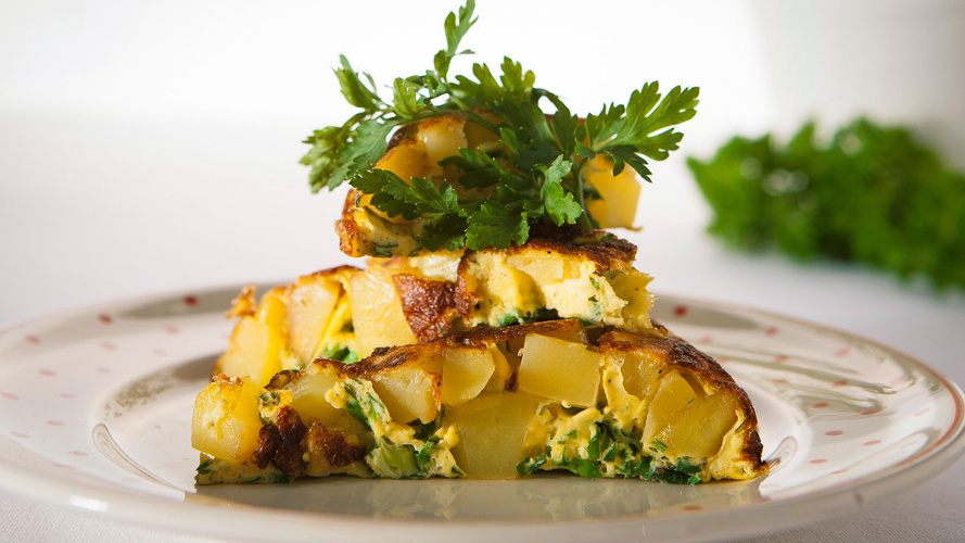 Rezeptbild für 268. Spanische Kartoffeltortilla mit Petersilie