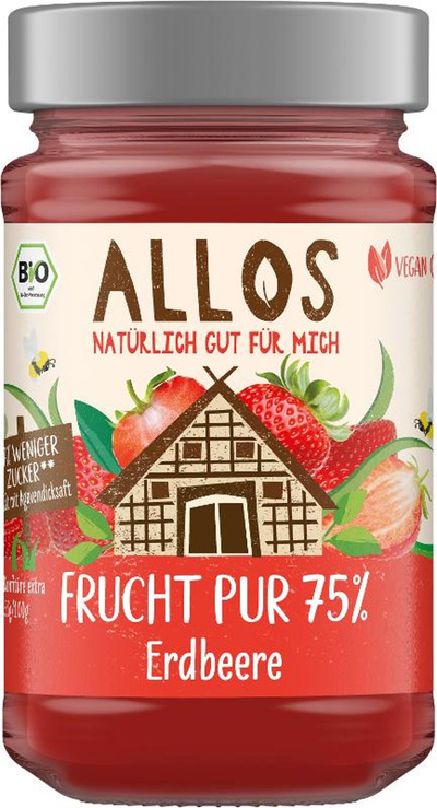 Produktfoto zu Allos - Frucht Pur Erdbeere - 250g