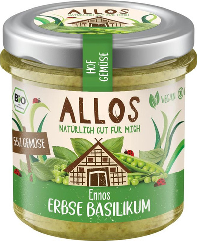 Produktfoto zu Allos - Hofgemüse Erbse Basilikum - 135g