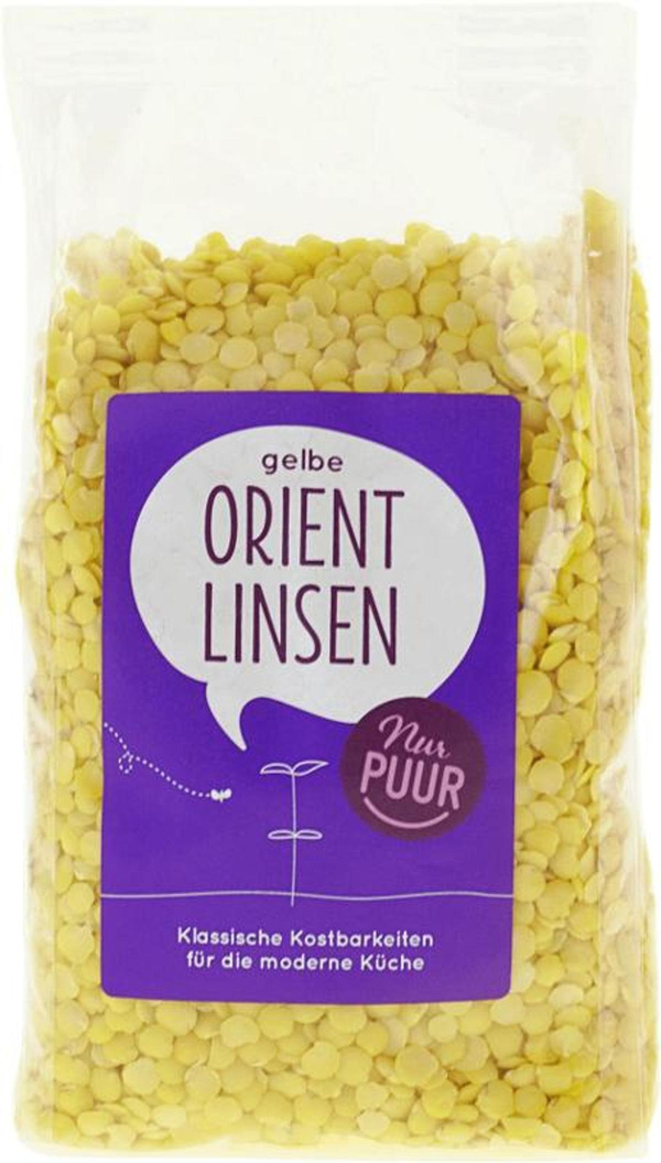 Produktfoto zu Nur Puur - Gelbe Orient Linsen - 500g