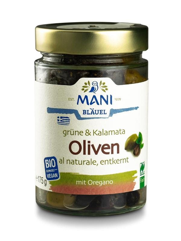 Produktfoto zu Mani Bläuel - Olivenmix al Natural - 175g