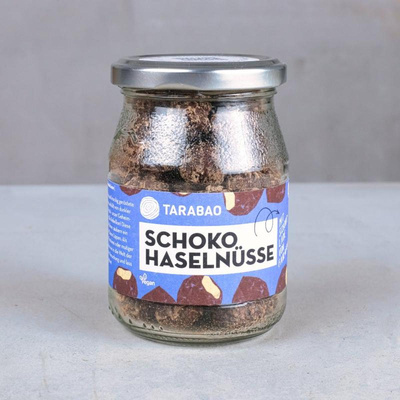 Produktfoto zu Tarabao - Schoko Haselnüsse Zartbitter, im Pfandglas - 130g