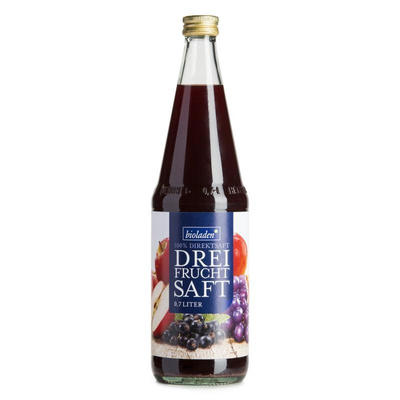Produktfoto zu Bioladen Dreifruchtsaft rot - 0,7l