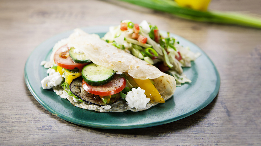 Rezeptbild für 275. Wraps mit Hüttenkäse und mediterranem Gemüse