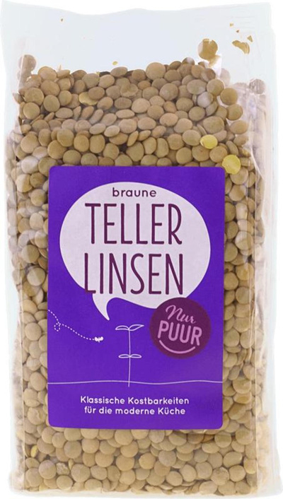 Produktfoto zu Nur Puur - Braune Teller Linsen - 500g