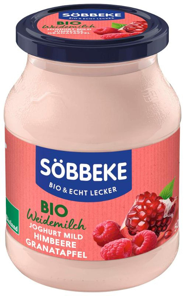 Produktfoto zu Söbbeke - Joghurt Pur Bio Himbeere-Granatapfel, 3,8% - 500g