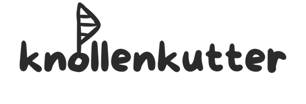 KI generiert: Ein Logo mit dem Text "knollenkutter" und einem stilisierten Blatt-Design.