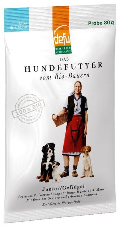 Produktfoto zu defu - Hund Junior Geflügel, Gratis Probe - 80g