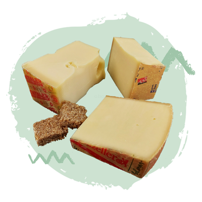 Produktfoto zu Käsegenusskiste- Käse-Fondue mit Käse, Brot und Wein - für 2 Personen