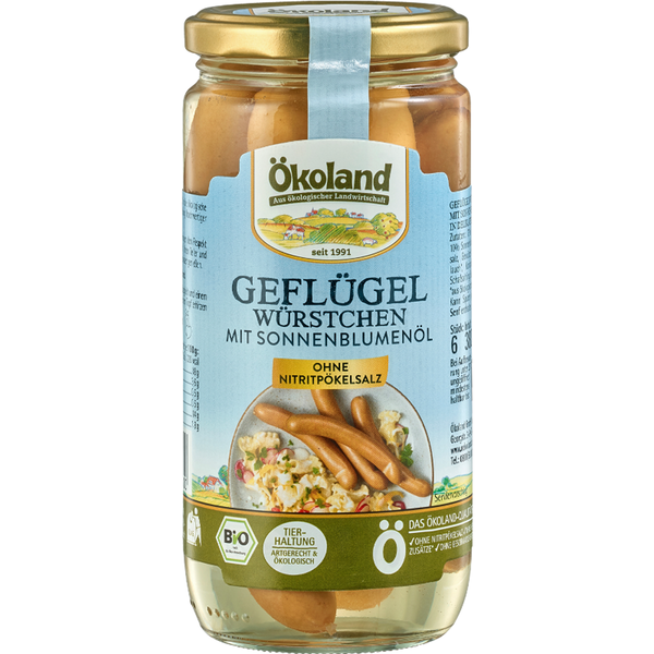 Produktfoto zu Ökoland - Geflügelwürstchen im Glas - 6 Stück
