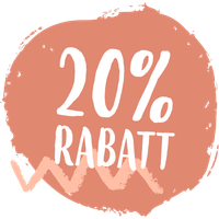 KI generiert: Orange Grafik mit der Aufschrift "20% RABATT".