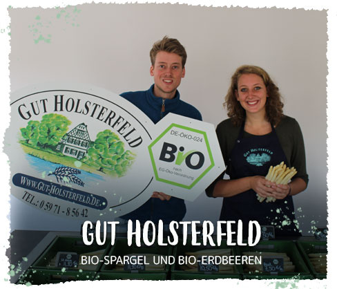 Bio-Spargel und Bio-Erdbeeren vom Gut Holsterfeld