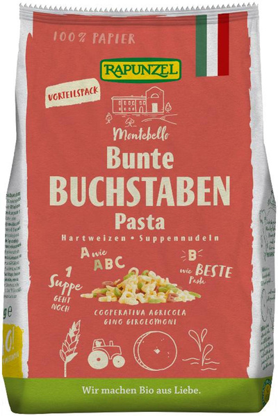 Produktfoto zu Rapunzel - Buchstaben Suppennudeln - 500g