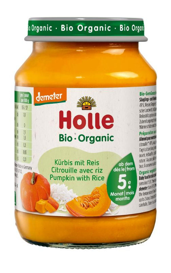 Produktfoto zu Holle - Kürbis mit Reis - 190g