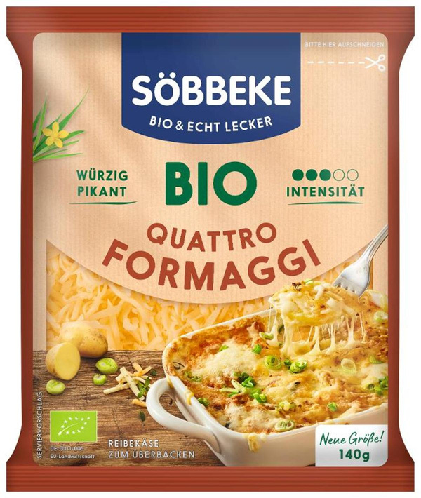 Produktfoto zu Söbbeke - Reibekäse Quattro Formaggi - 140g