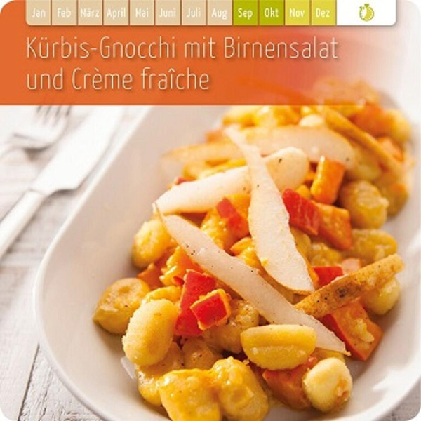 Produktfoto zu Kürbis-Gnocchi mit Birnensalat & Creme fraiche