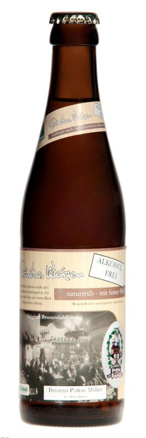 Produktfoto zu Pinkus - Hefe Weizen, alkoholfrei - 0,33l