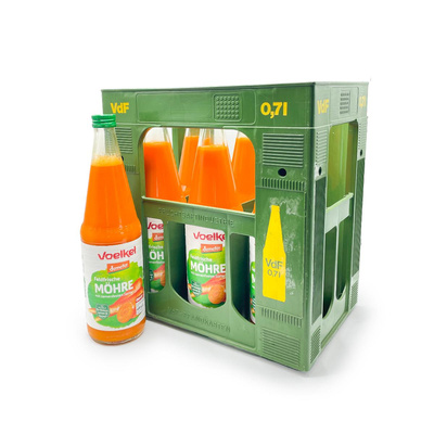 Produktfoto zu Voelkel - Möhrensaft feldrisch - 6 x 0,7l