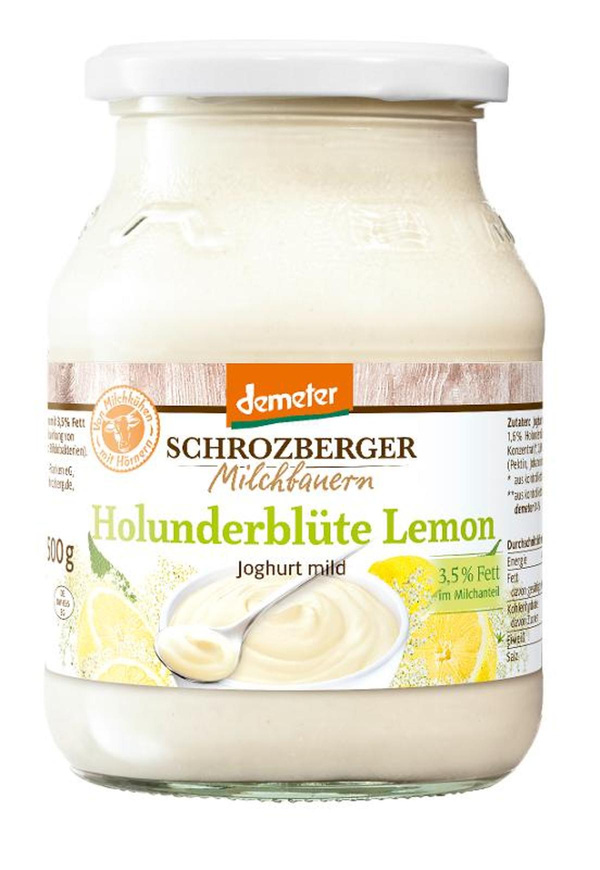 Produktfoto zu Schrozberger - Joghurt Holunderblüte-Lemon, 3,5% - 500g