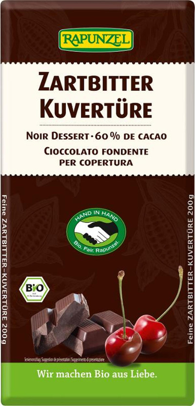 Produktfoto zu Rapunzel - Zartbitter Kuvertüre - 200g