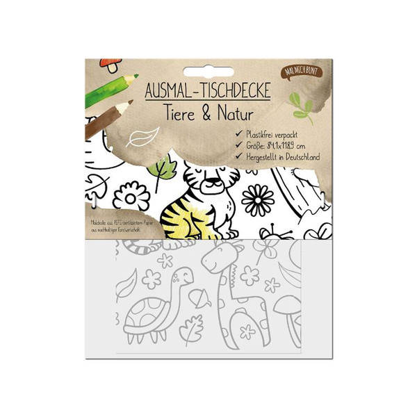 Produktfoto zu Mal mich bunt - Ausmal Tischdecke Tiere