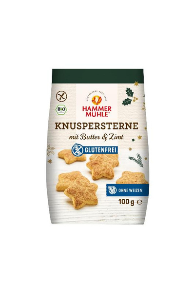 Produktfoto zu Hammermühle - Knuspersterne Butter und Zimt (glutenfrei) - 100g