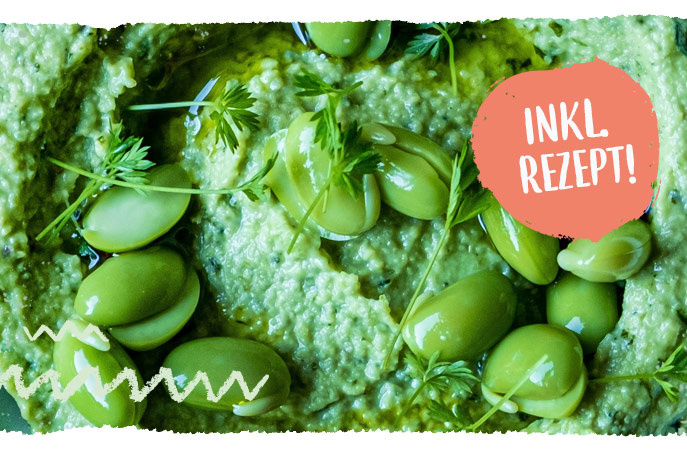 Edamame Bohnen und Püree